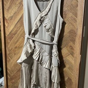 Vintage GAP Asymmetrical Cream Ruffle Dress
